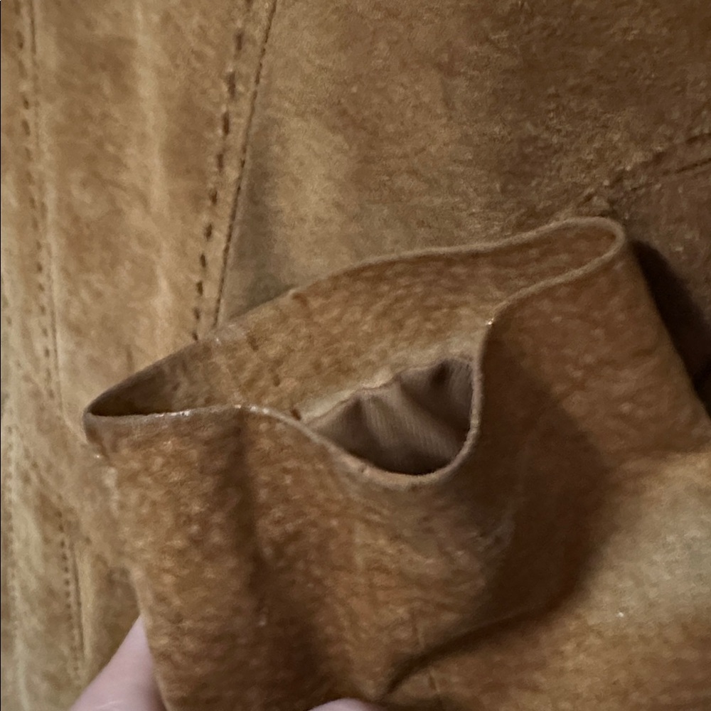 VINTAGE Y2K Express Suede Coat Sz 5/6 - Picture 9 of 11